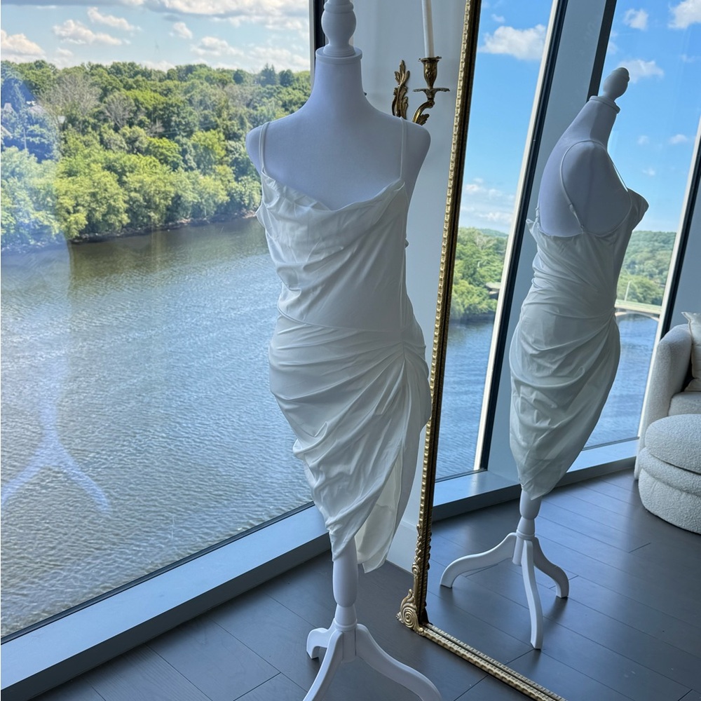 White Satin Dress